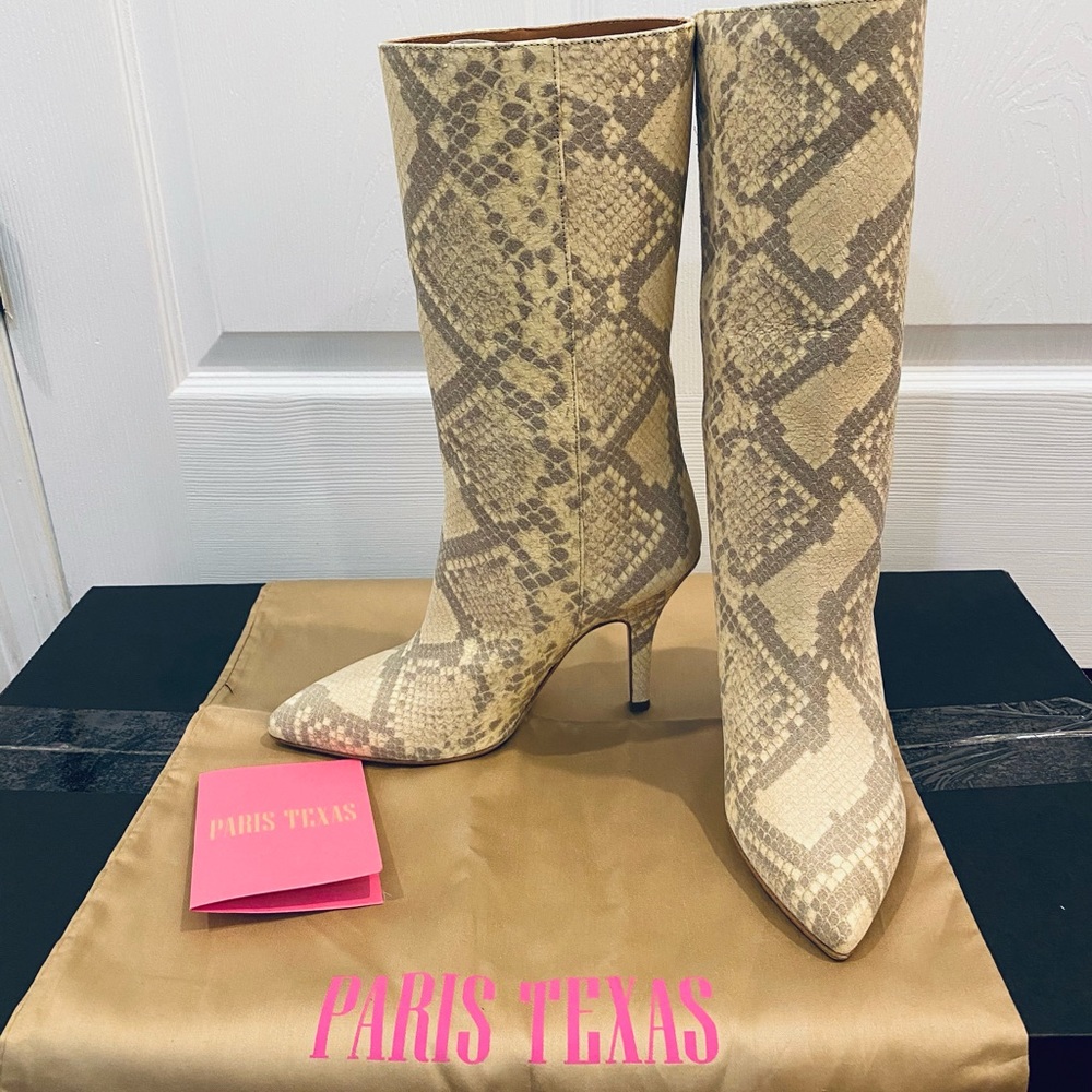 Paris Texas snake embossed leather boots